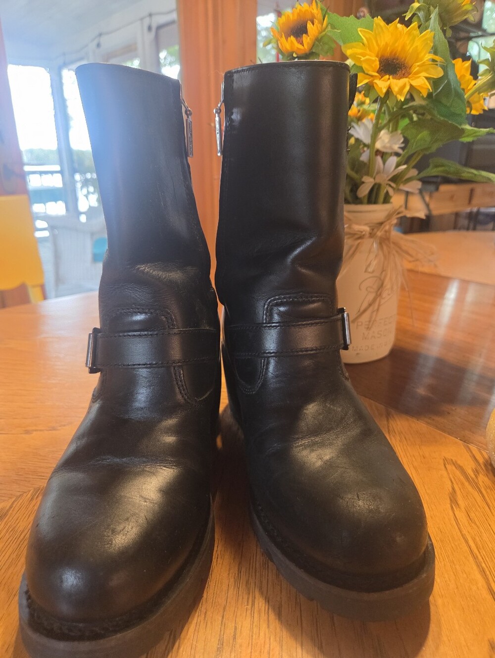 Harley-Davidson Black Leather Motorcycle Womens Boots - Picture 13 of 14